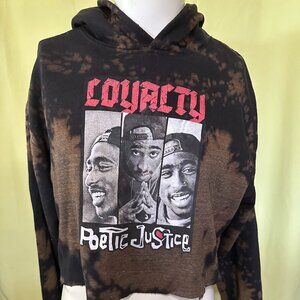 Tupac Poetic Justice Loyalty Women's Brown Black Hoodie Sweater Large Chemistry